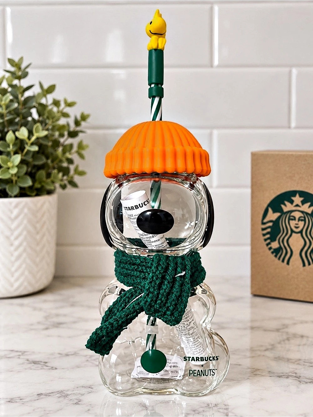 Starbucks Peanuts Starbucks Snoopy Glass Cold Cup Peanuts Snoopy Glass Cold Cup